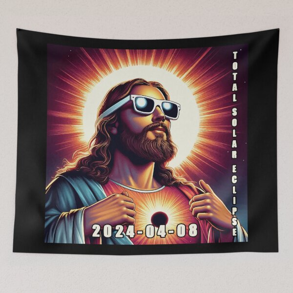 Artikelvorschau, Totale Sonnenfinsternis Jesus Christus 2024 entworfen und verkauft von TomFrontierArt.