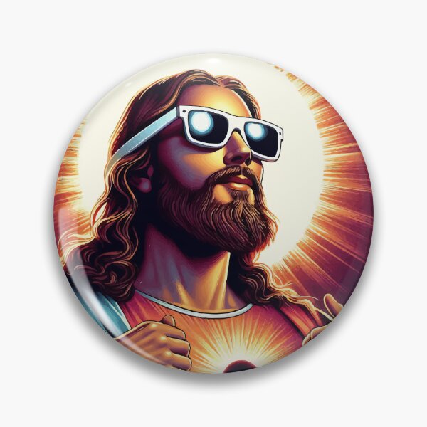 Artikelvorschau, Totale Sonnenfinsternis Jesus Christus 2024 entworfen und verkauft von TomFrontierArt.