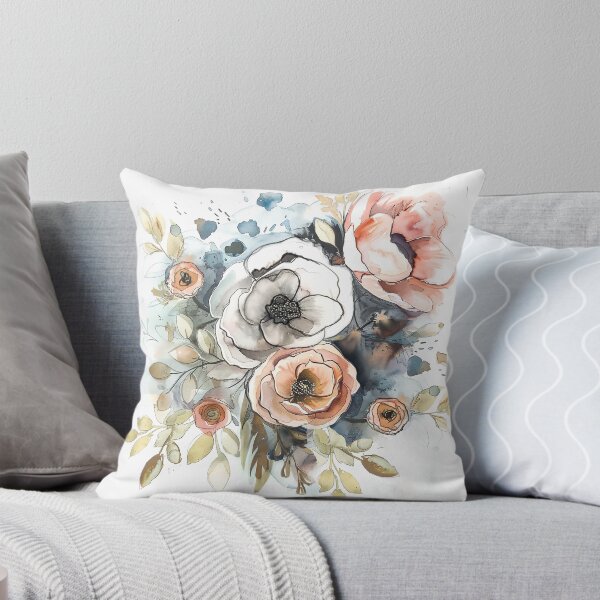 Aperçu de l'œuvre Fleurs aquarelles abstraites art couleurs douces créée et vendue par Inktown.