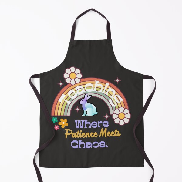 Item preview, Bunny Teaching Teacher Funny Retro Floral Rainbow Design designed and sold by Raise2Shine.