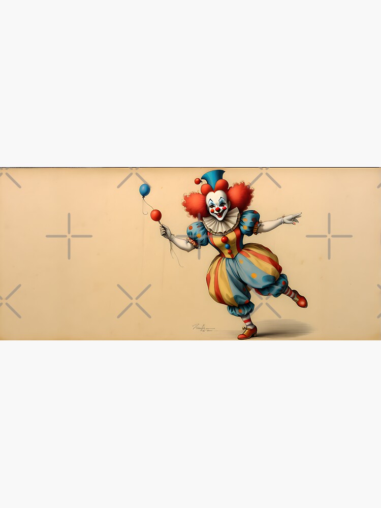 Thumbnail 3 of 3, Sticker, Circus Clown Fantasy 1 designed and sold by McMuggles.