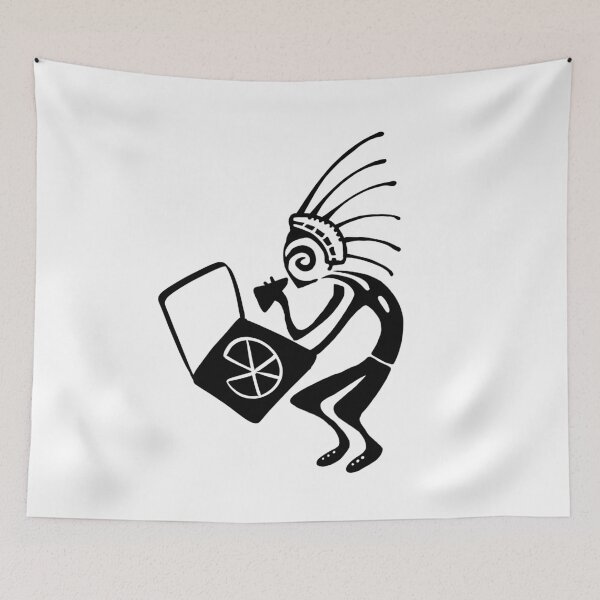 Item preview, Kokopelli pizza black designed and sold by nogamax.