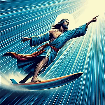 Jesus Christ Surfing