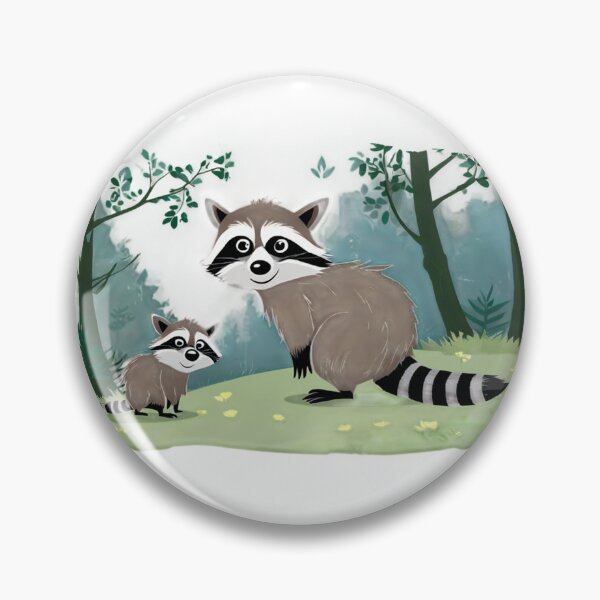 Item preview, Raccoon father and son in the woods designed and sold by omerfdln34.
