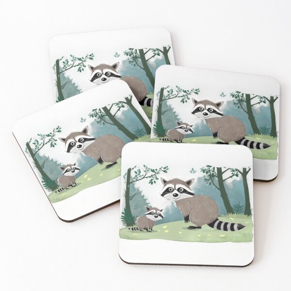 Item preview, Raccoon father and son in the woods designed and sold by omerfdln34.