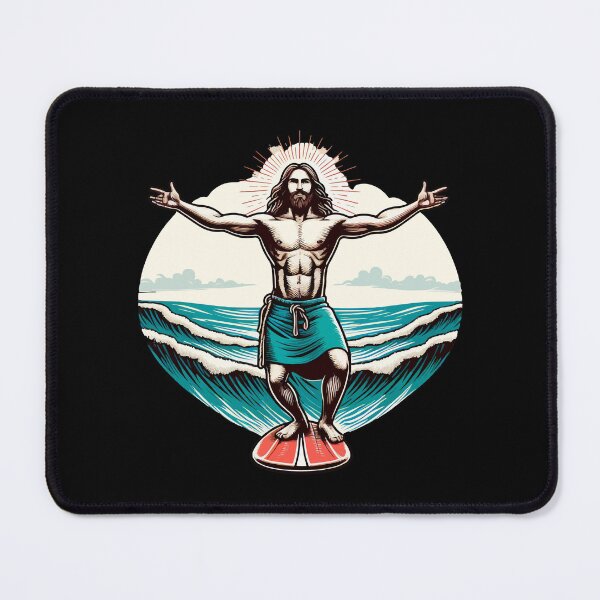 Item preview, Funny Jesus Christ Surfing designed and sold by TomFrontierArt.