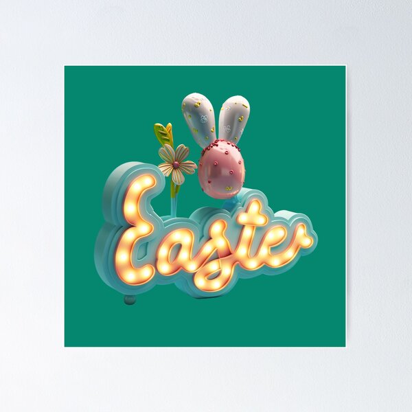 Item preview, Whimsical Easter Typography in 3D designed and sold by Ace Apparel  Attire.
