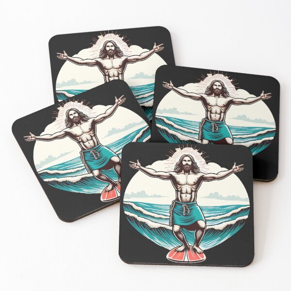 Item preview, Funny Jesus Christ Surfing designed and sold by TomFrontierArt.