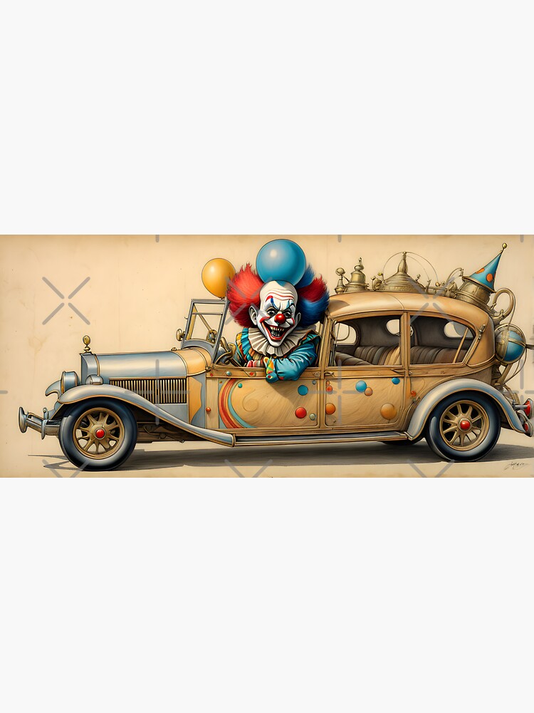 Thumbnail 3 of 3, Sticker, Circus Clown Fantasy 5 designed and sold by McMuggles.