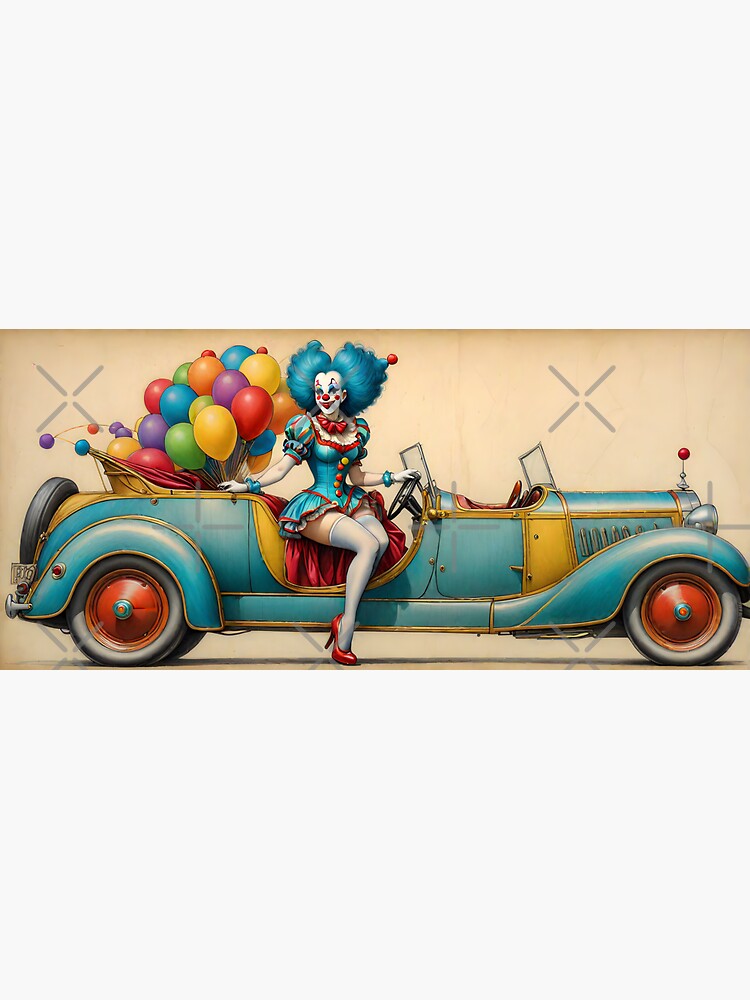 Thumbnail 3 of 3, Sticker, Circus Clown Fantasy 6 designed and sold by McMuggles.