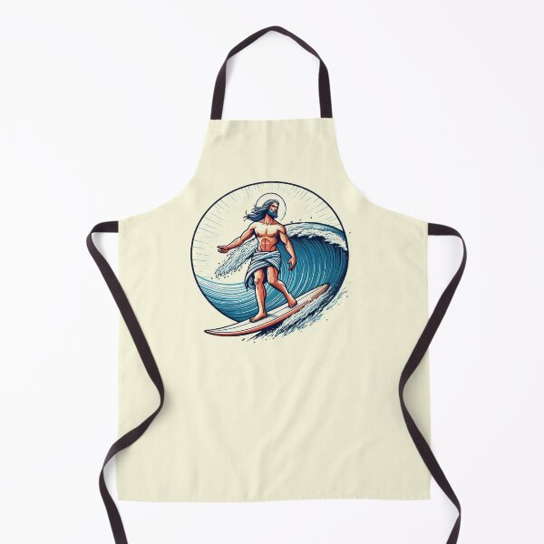 Item preview, Funny Jesus Christ On Surfboard designed and sold by TomFrontierArt.