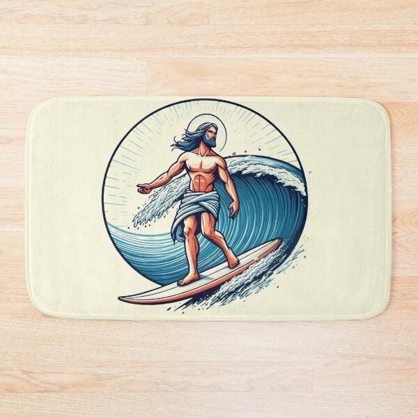 Item preview, Funny Jesus Christ On Surfboard designed and sold by TomFrontierArt.