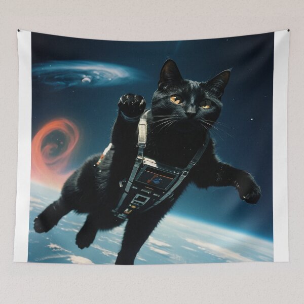 Item preview, Flying black cat designed and sold by saly55887.
