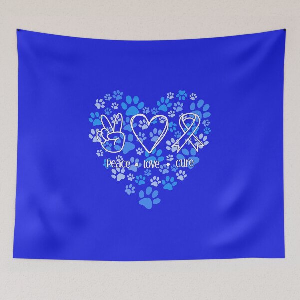 Item preview, Peace, Love, Cure Blue Paws Heart designed and sold by JulieAnnPix.