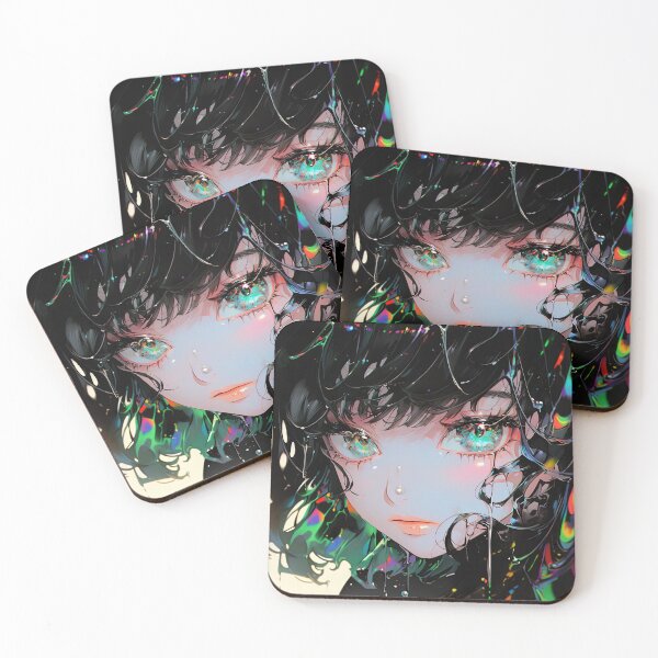 Item preview, Glossy Spectral Color Drip Anime Girl designed and sold by bubblegoth.