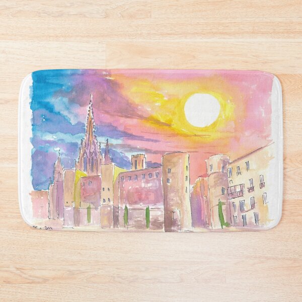 Item preview, Barcelona Placa Nova Morning Sun View designed and sold by artshop77.