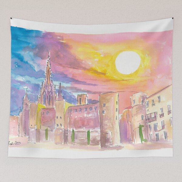 Item preview, Barcelona Placa Nova Morning Sun View designed and sold by artshop77.
