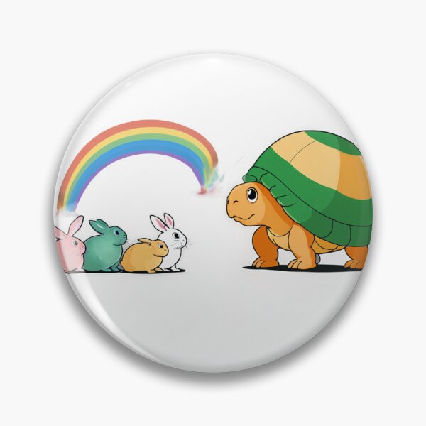 Item preview, Old Turtle Under Rainbow with Little Cute Rabbits designed and sold by omerfdln34.