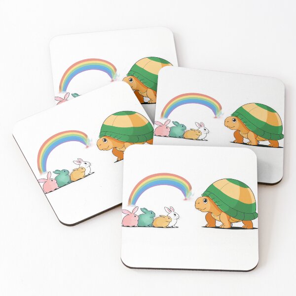 Item preview, Old Turtle Under Rainbow with Little Cute Rabbits designed and sold by omerfdln34.