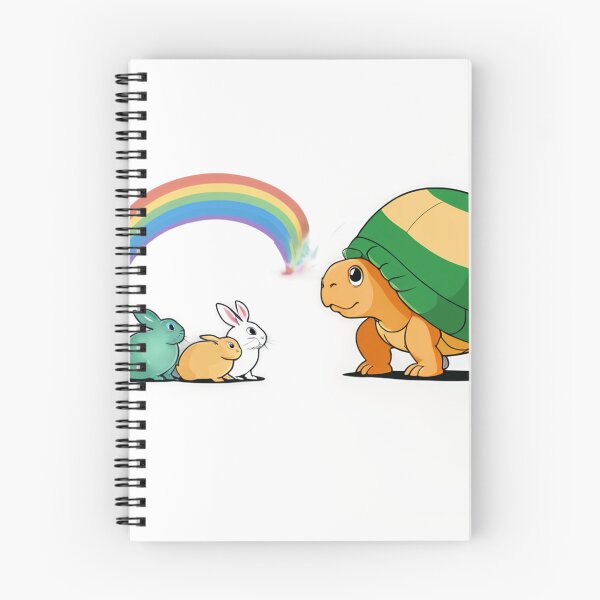 Item preview, Old Turtle Under Rainbow with Little Cute Rabbits designed and sold by omerfdln34.