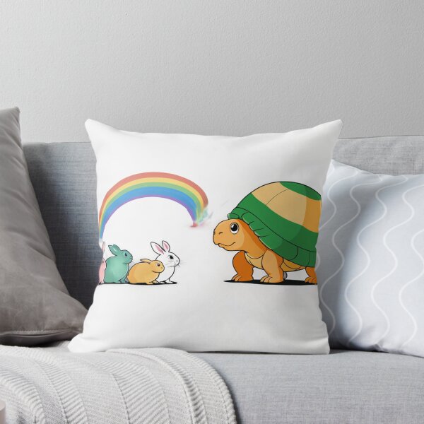 Item preview, Old Turtle Under Rainbow with Little Cute Rabbits designed and sold by omerfdln34.