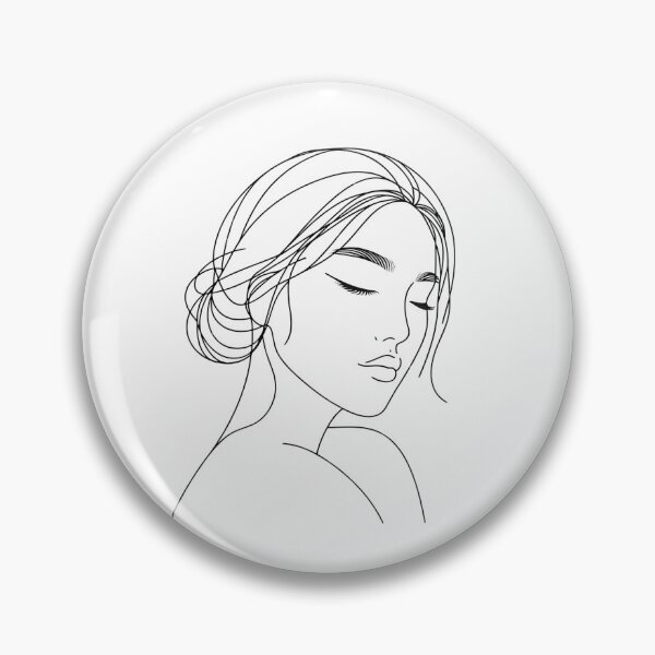 Item preview, One line woman face drawing, Abstract minimal female single line art (No color) designed and sold by MusesWhispers.
