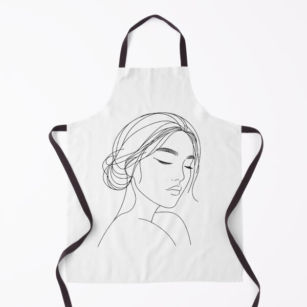 Item preview, One line woman face drawing, Abstract minimal female single line art (No color) designed and sold by MusesWhispers.