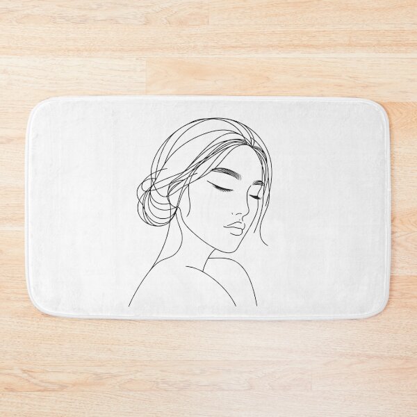 Item preview, One line woman face drawing, Abstract minimal female single line art (No color) designed and sold by MusesWhispers.