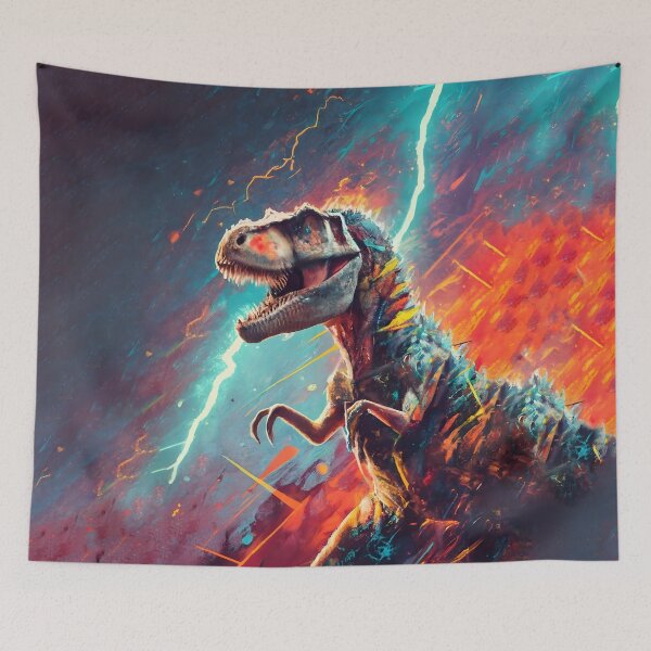 Item preview, Dinosaur Elegance: Vibrant Realism in Red Matrix designed and sold by MarinaFila.