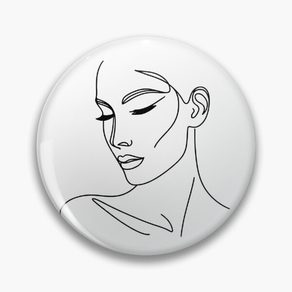 Item preview, One line woman face drawing, Abstract minimal female single line art (No color) designed and sold by MusesWhispers.