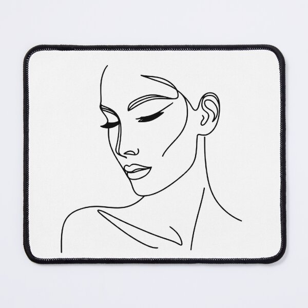 Item preview, One line woman face drawing, Abstract minimal female single line art (No color) designed and sold by MusesWhispers.