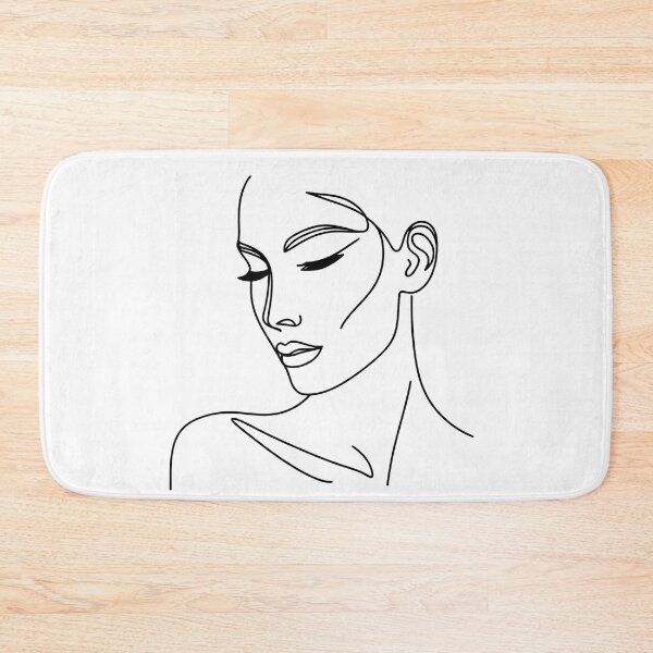 Item preview, One line woman face drawing, Abstract minimal female single line art (No color) designed and sold by MusesWhispers.