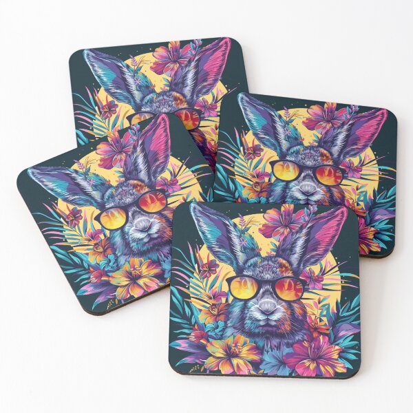 Item preview, Vibrant Psychedelic Bunny Jungle  Design designed and sold by Ace Apparel  Attire.