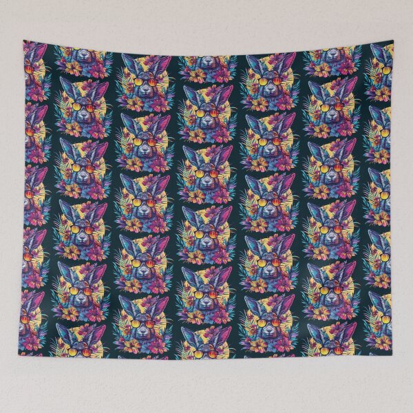 Item preview, Vibrant Psychedelic Bunny Jungle  Design designed and sold by Ace Apparel  Attire.