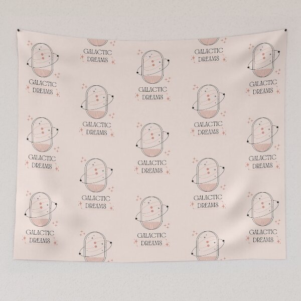 Item preview, Galactic dreams | Astrology Illustration | Pastel Pink Background designed and sold by RM-Journey.