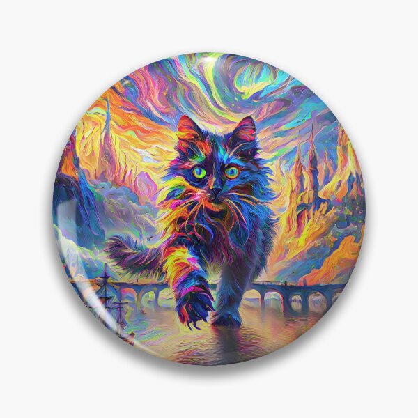 Item preview, Stylised cat and castle. DeepDream designed and sold by blackhalt.