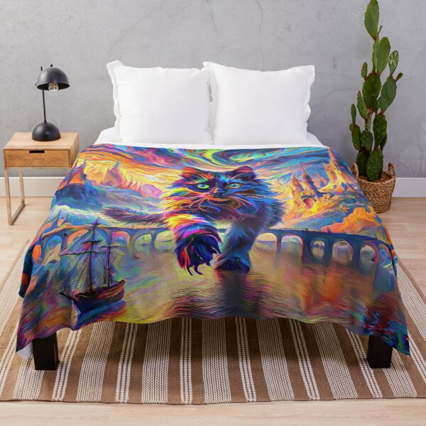 Item preview, Stylised cat and castle. DeepDream designed and sold by blackhalt.