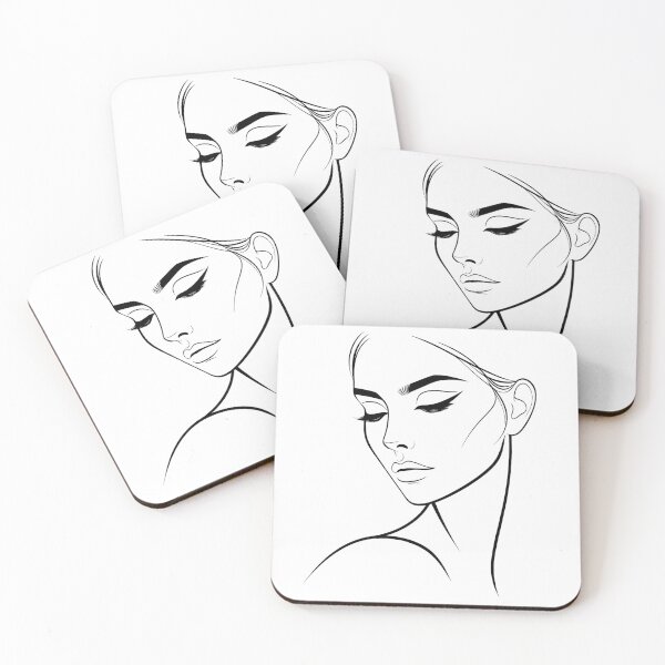 Item preview, One line woman face drawing, Single line art (No color) designed and sold by MusesWhispers.
