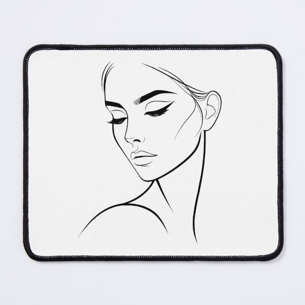 Item preview, One line woman face drawing, Single line art (No color) designed and sold by MusesWhispers.