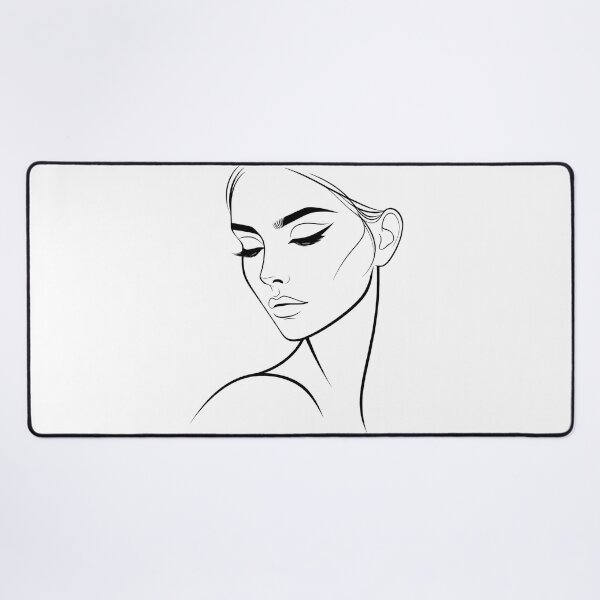 Item preview, One line woman face drawing, Single line art (No color) designed and sold by MusesWhispers.