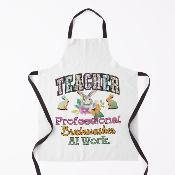 Item preview, Teacher, Professional Brainwasher at Work Colorful Floral Retro Easter Bunnies designed and sold by Raise2Shine.
