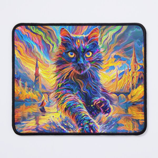 Item preview, Stylised cat and castle. DeepDream designed and sold by blackhalt.