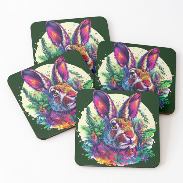 Item preview, Vivid Vector Logo: Psychedelic Bunny in Jungle designed and sold by Ace Apparel  Attire.