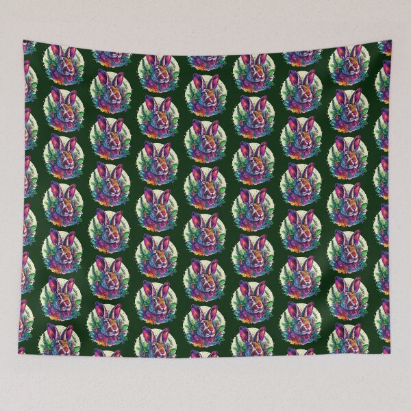 Item preview, Vivid Vector Logo: Psychedelic Bunny in Jungle designed and sold by Ace Apparel  Attire.