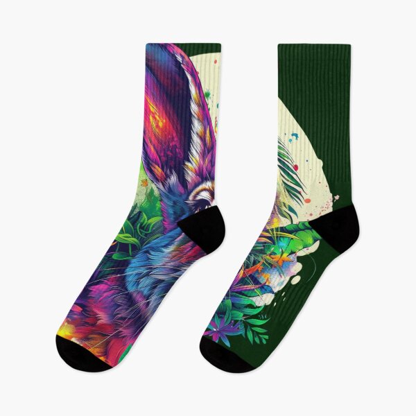 Item preview, Vivid Vector Logo: Psychedelic Bunny in Jungle designed and sold by Ace Apparel  Attire.