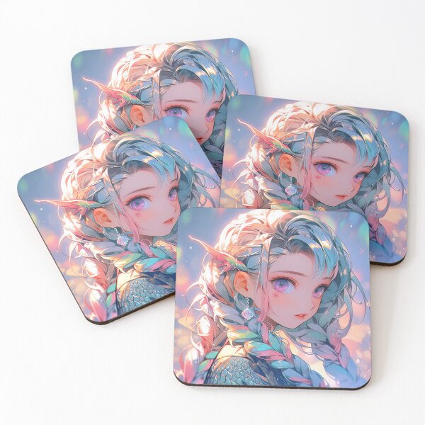 Item preview, Luminary Aqua Elfin Anime Girl designed and sold by bubblegoth.