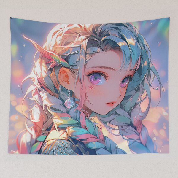 Item preview, Luminary Aqua Elfin Anime Girl designed and sold by bubblegoth.