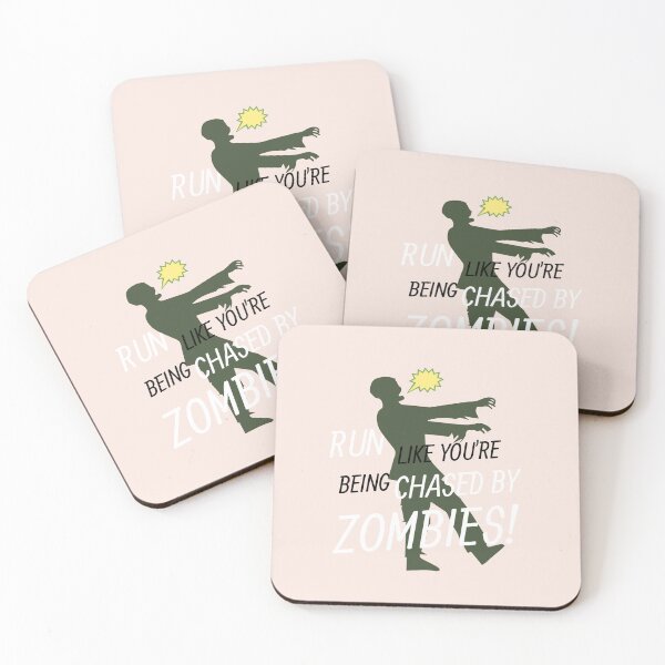 Item preview, Run LIKE YOU'RE being CHASED BY ZOMBIES! | Pastel Pink Background designed and sold by RM-Journey.