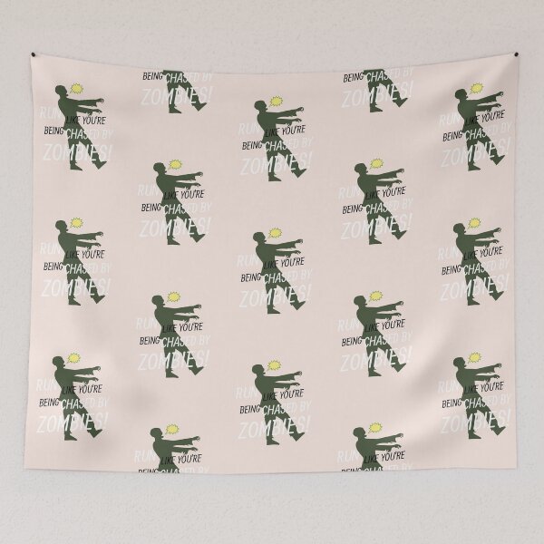Item preview, Run LIKE YOU'RE being CHASED BY ZOMBIES! | Pastel Pink Background designed and sold by RM-Journey.