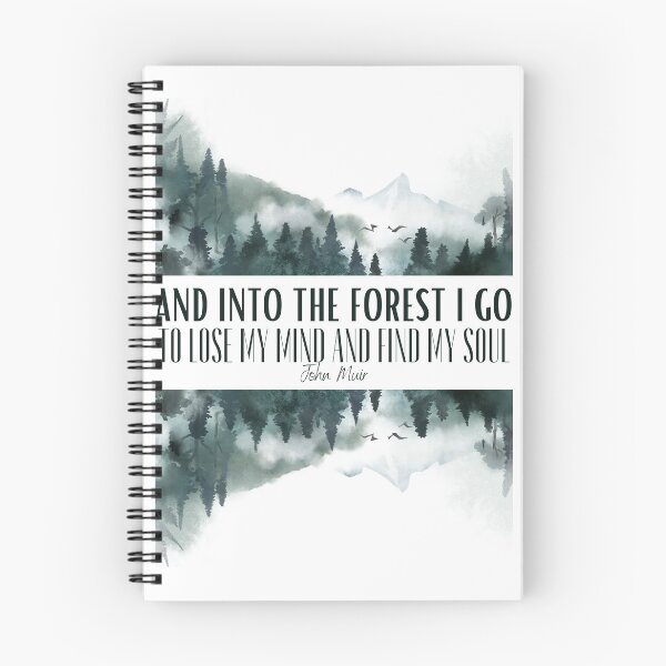 Aperçu de l'œuvre Et dans la forêt je vais Citation de John Muir créée et vendue par binxlystudio.